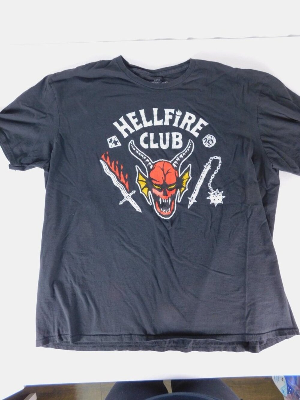 Stranger Things Shirt Mens 2XL Black Hellfire Club Graphic Tee Netflix TV Show